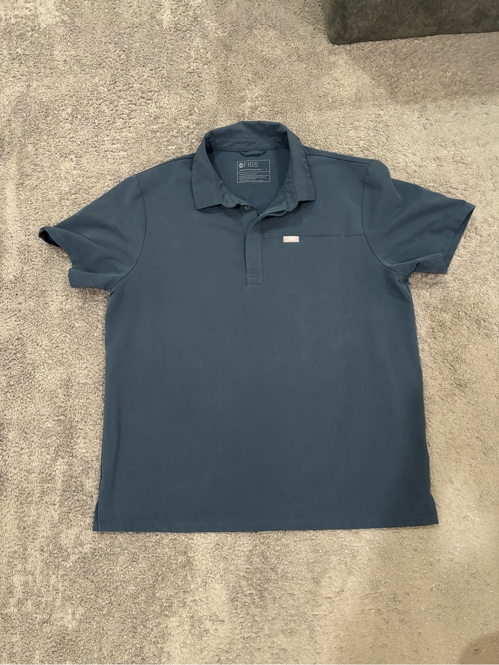 Men’s  Large FIGS Blue Scrub Top